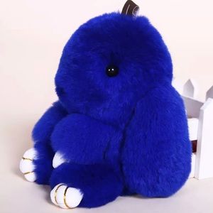 NEW Royal Blue  Fur Bunny Bag Charm / Keychain